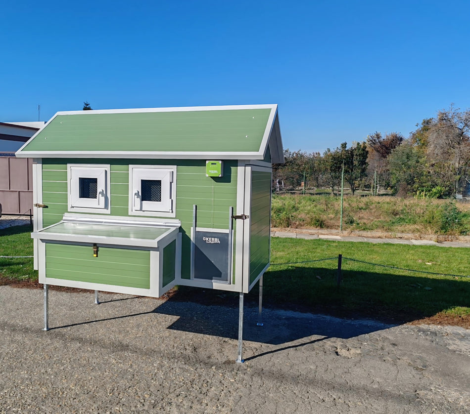 Hühnerstall - Hühnerhaus Adelina winterfest für 11 Hühner mit 4 x 60 cm Füße E8