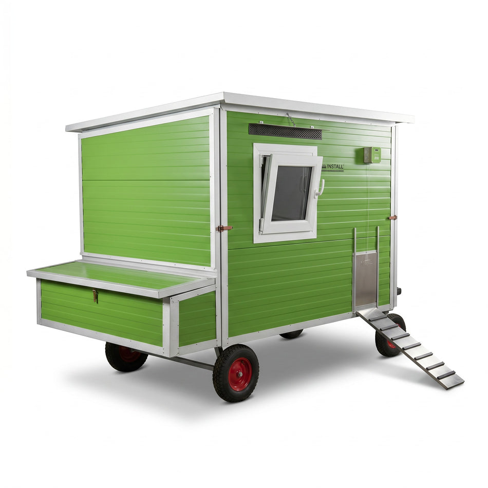 Hühnerstall Colette – 4 Räder 150 Hoch (Variante P5, isoliert & winterfest)
