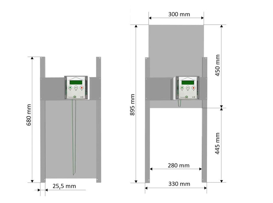 HK-Bat-RE Rahmengerät mit selbstverriegelnder Entenklappe 300x450mm + Schaltung Anlocklicht inkl. Montage