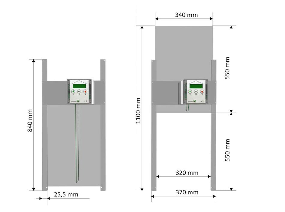 HK-Bat-RG Rahmengerät mit selbstverriegelnder Gänseklappe 340x550mm + Schaltung Anlocklicht inkl. Montage