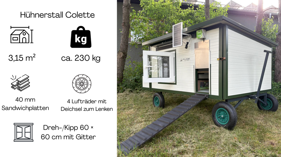 Pollaio Colette – 4 ruote (variante P2, isolato e resistente al freddo)