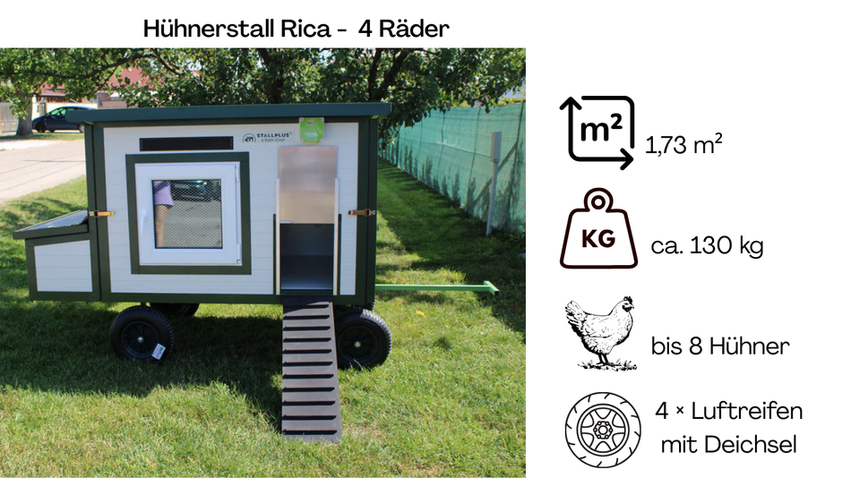 Pollaio Rica – 4 ruote (variante H6, isolato e resistente al freddo)