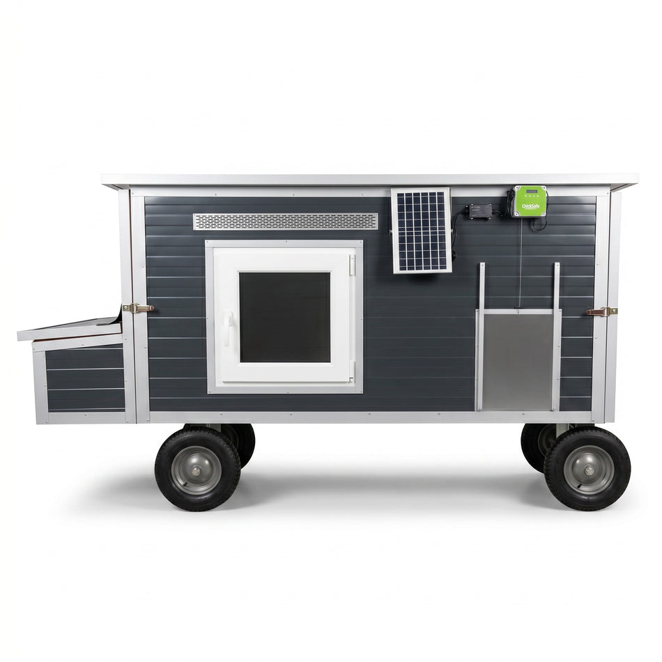 Hühnerstall - Hühnerhaus Rosina Allrad winterfest Stahlstall für 11 Hühner mit 4 Räder K1
