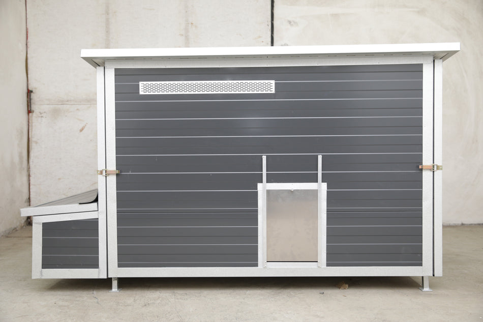 Hühnerstall - Hühnerhaus Colette winterfest Stahlstall für 14 Hühner mit 4 Füße Ag/Az