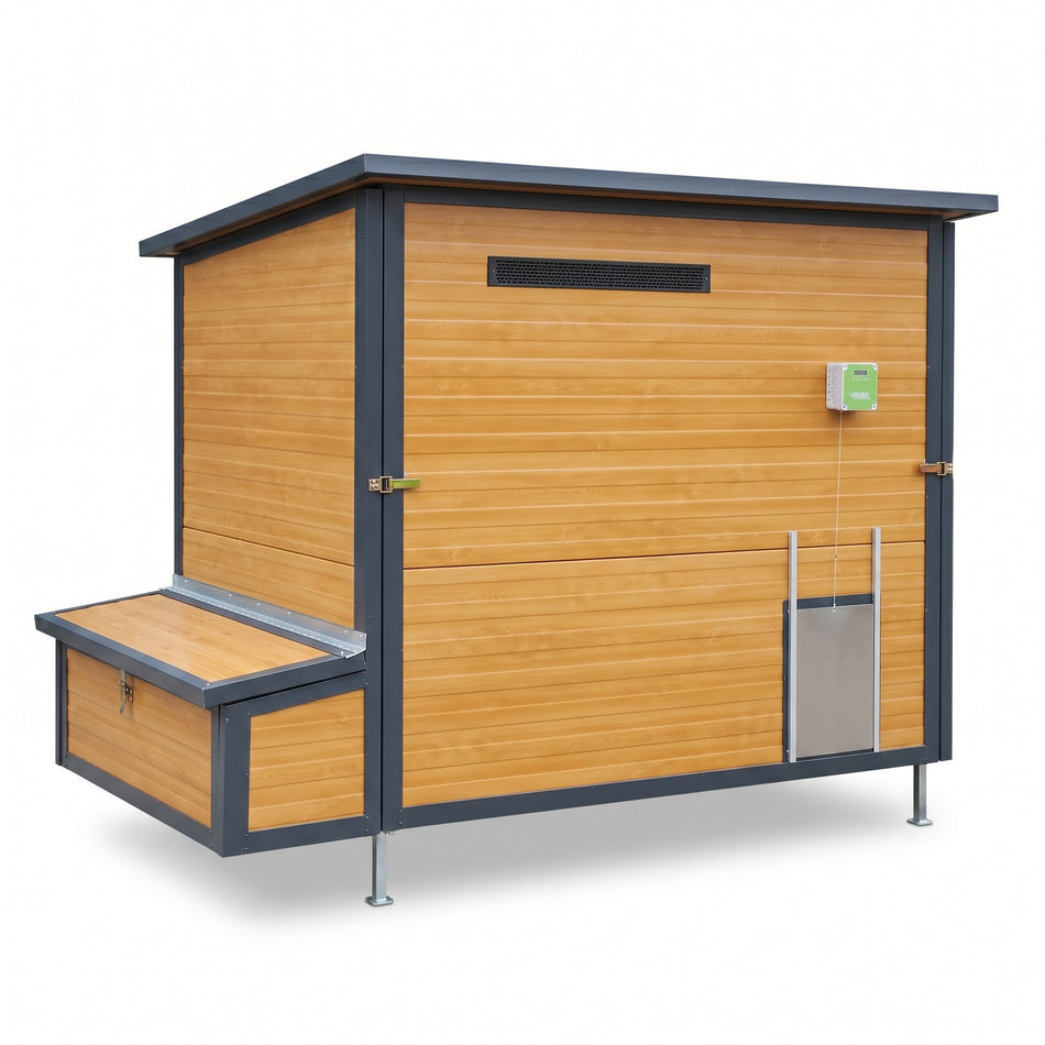 Hühnerstall - Hühnerhaus Rosina winterfest 150 cm groß für 11 Hühner mit 4 Füße E6