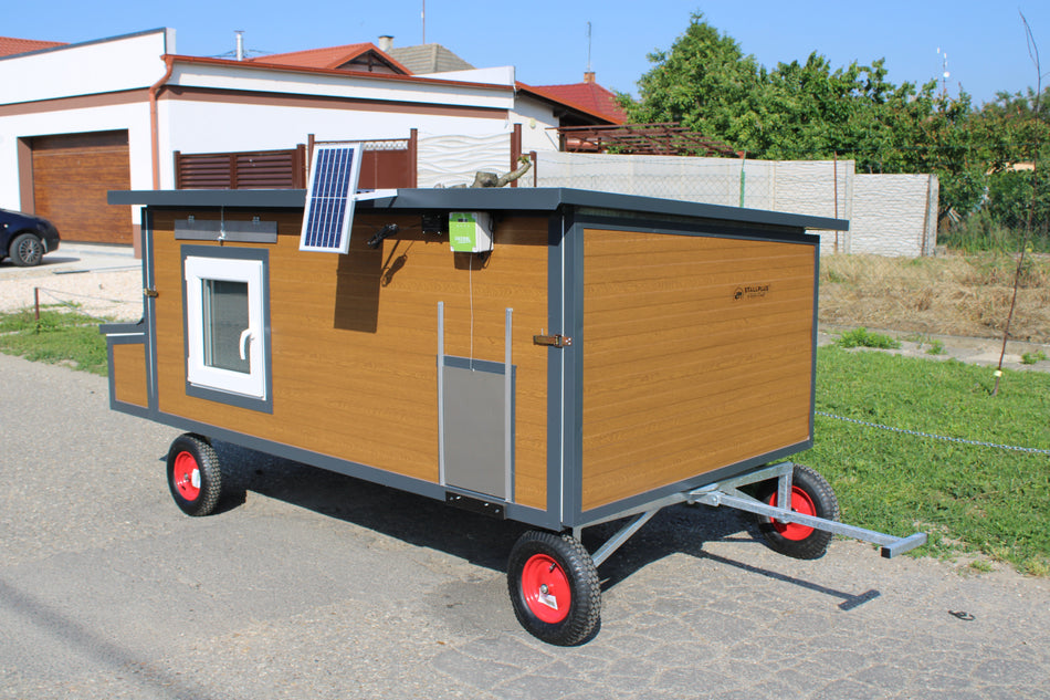 Hühnerstall Cora mit 4 Rädern Variante N3 (Allrad, Schutzgitter & Leiter)