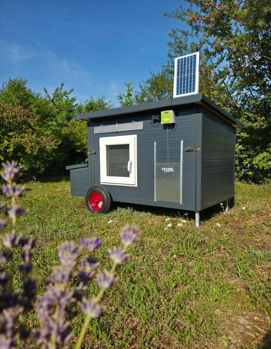 Hühnerstall - Hühnerhaus Rica mit 2 Räder winterfest Stahlstall für 8 Hühner Gw/Ag