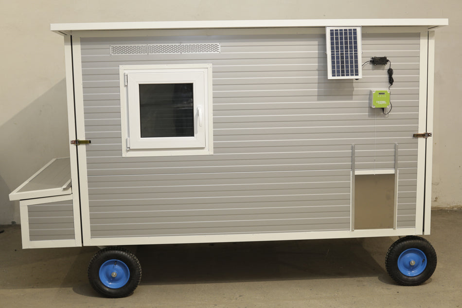 Hühnerstall - Hühnerhaus Cora Allrad 150 cm groß winterfest Stahlstall für 20 Hühner Wa/Rw