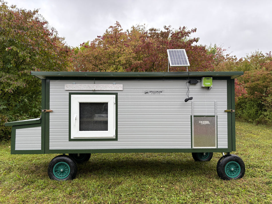 Hühnerstall Colette – 4 Räder (Variante P3, isoliert & winterfest)