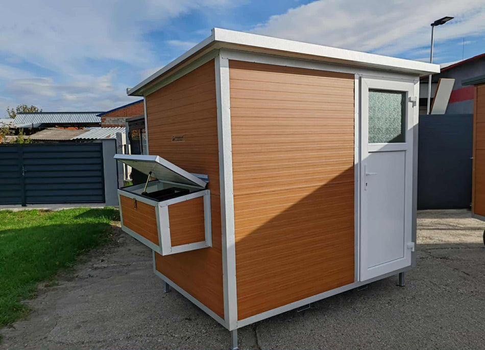 Mobile Hühnerstall begehbar 240 Stahlstall Variante "B" Holzoptik