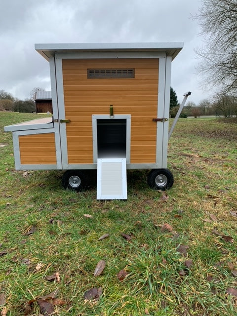 Hühnerstall - Hühnerhaus Rosi Mini Allrad winterfest Stahlstall inkl. Sommertür, Ho/Vz