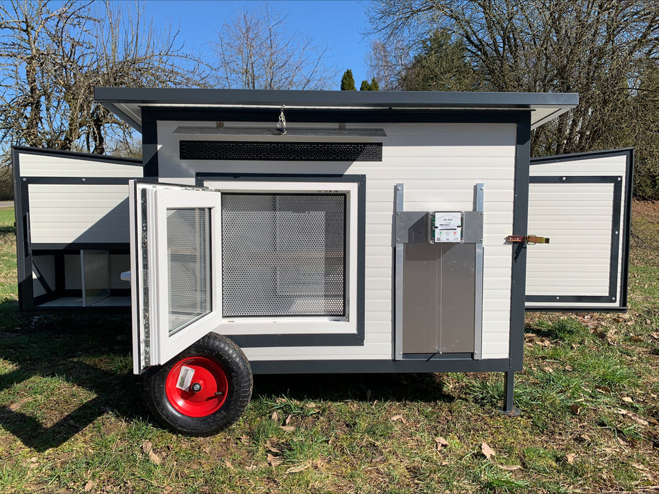 Hühnerstall - Hühnerhaus Rica mit 2 Räder winterfest Stahlstall für 8 Hühner Gw/Ag