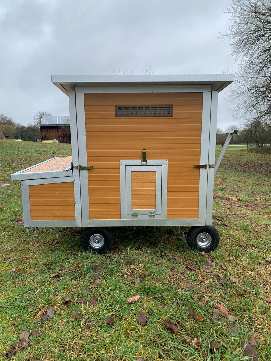 Hühnerstall - Hühnerhaus Rosi Mini Allrad winterfest Stahlstall inkl. Sommertür, Ho/Vz